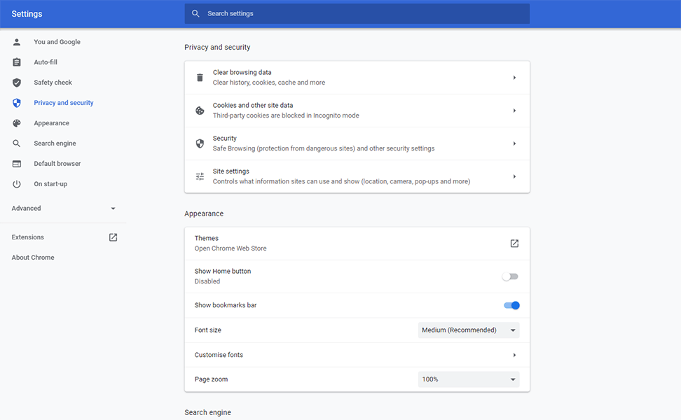 default email settings for gmail