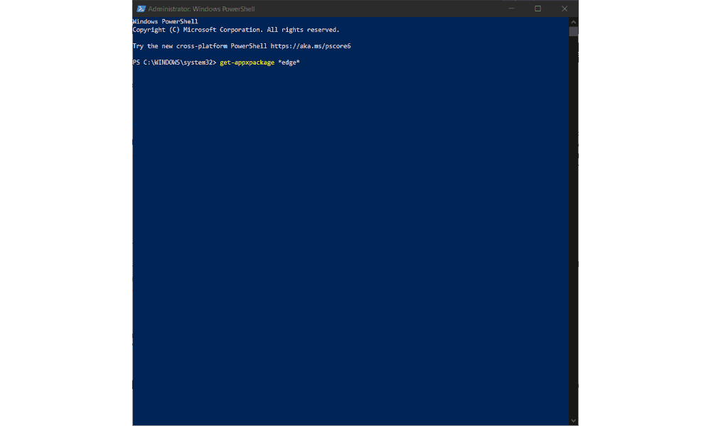 uninstall microsoft edge using powershell