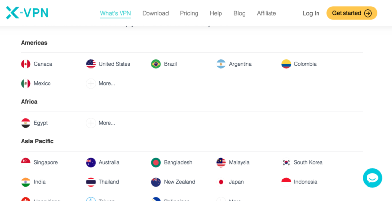 X-VPN-server-locations