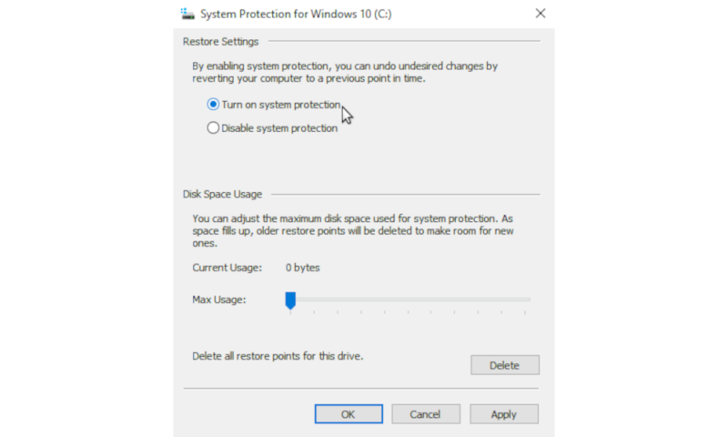 Backup-Windows-Restore-Point-System-Protection