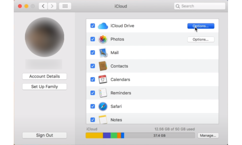 Mac-Backup-iCloud-Drive-Options-Button