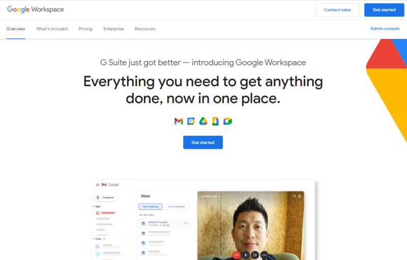 Google Workspace landing page