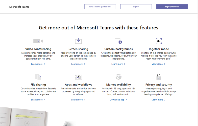 Microsoft Teams features