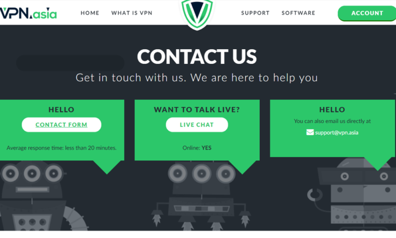 VPN.asia contact page