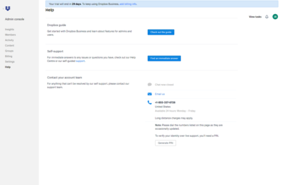 dropbox for business support dropbox for business support