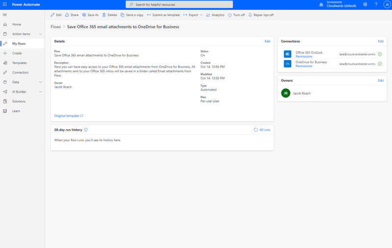 onedrive business review power automate