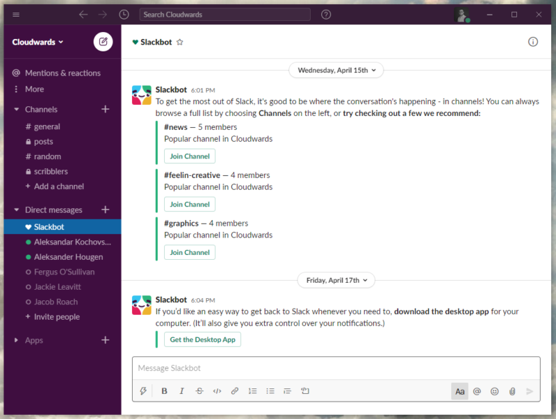 Slack team chat