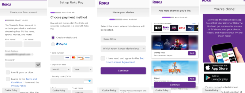 Set up your roku account