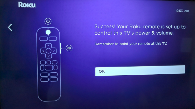 roku remote set up finished