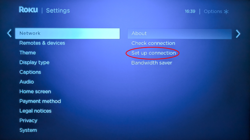 select set up connection