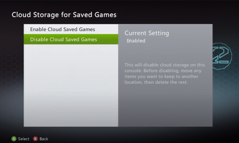 turn off xbox cloud storage disable cloud