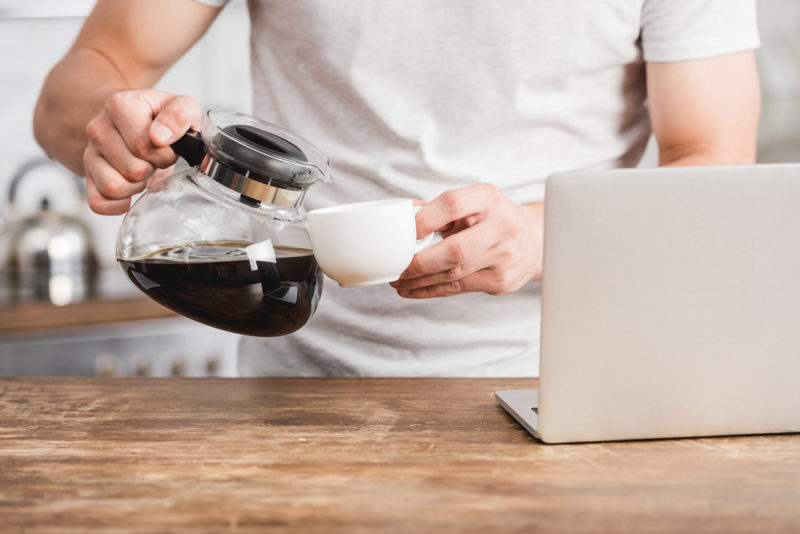 laptop coffee break