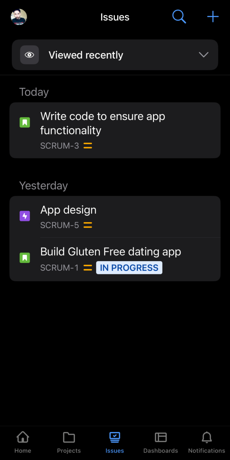 Jira mobile app