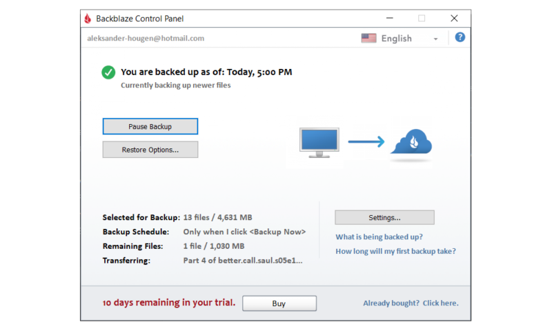 Best Windows backup Backblaze