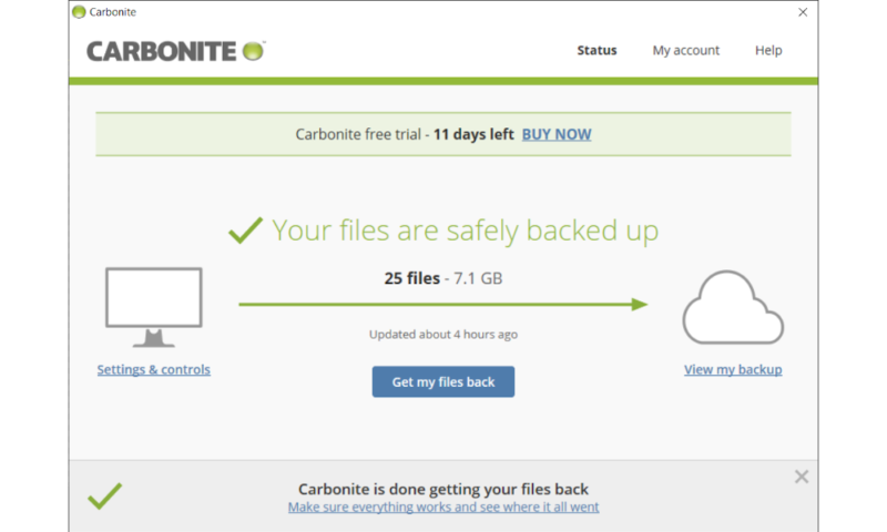 Best Windows backup Carbonite