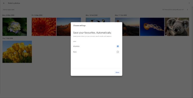 google photos to another account auto save