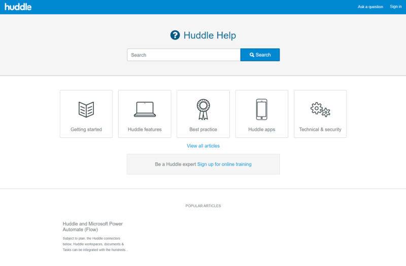 huddle knowledgebase