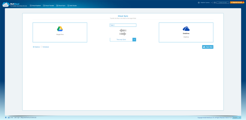 multcloud one way and two way sync