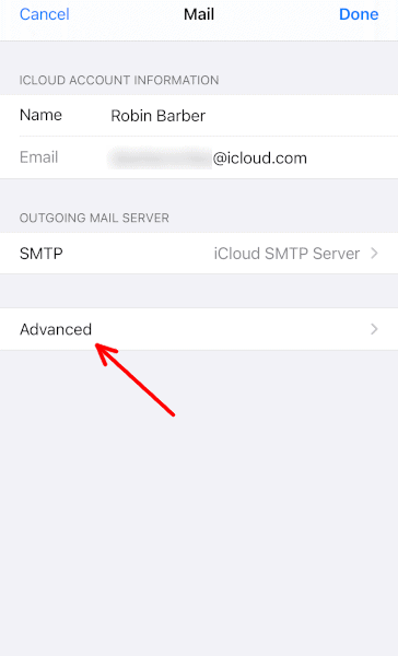 encrypt emails on iOS advances settings