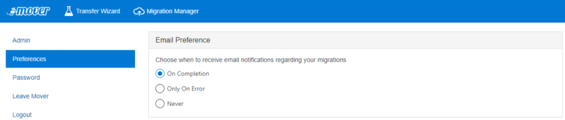 mover email preference