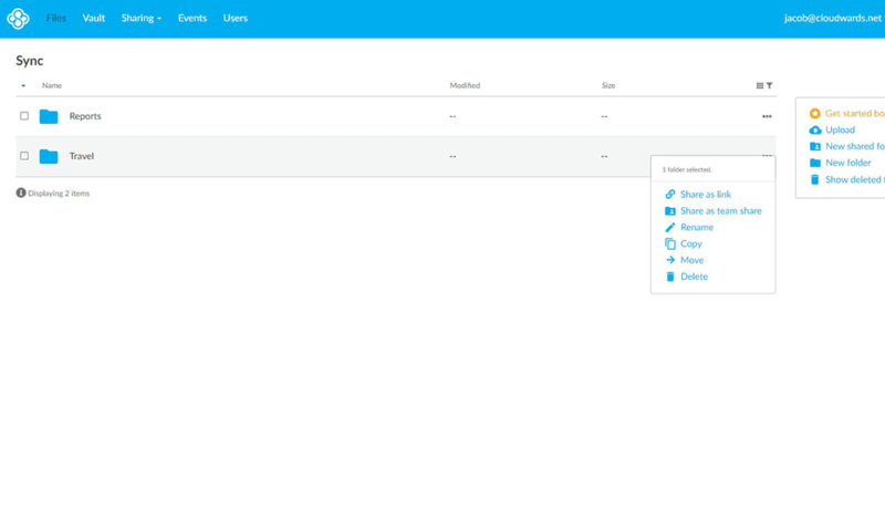 sync.com web dashboard