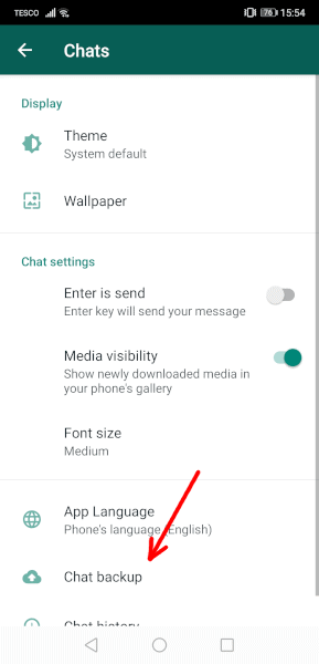 WhatsApp backup Android chat backup