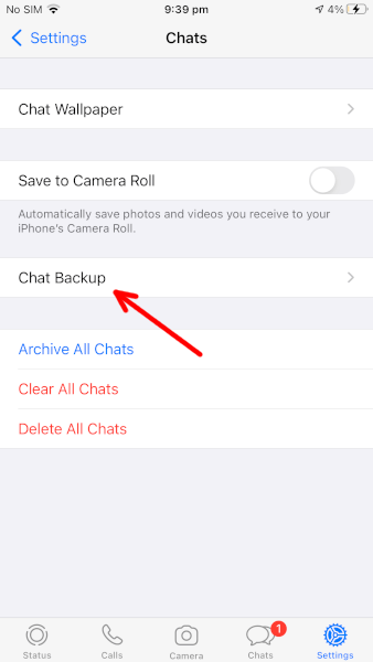 WhatsApp backup iPhone chat backup