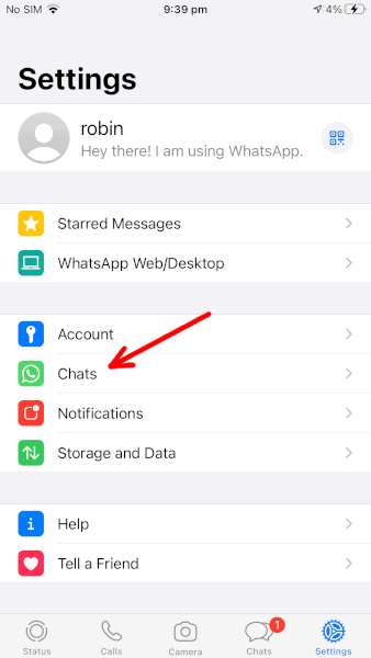 WhatsApp backup iPhone chats
