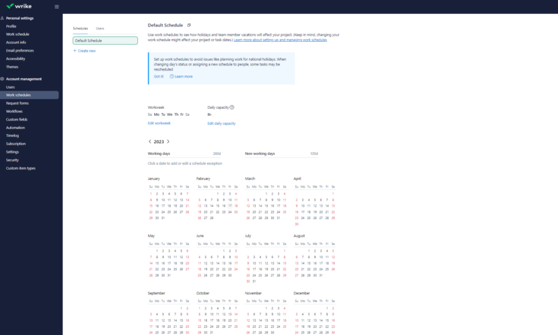 wrike admin panel