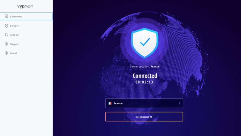 VyprVPN interface