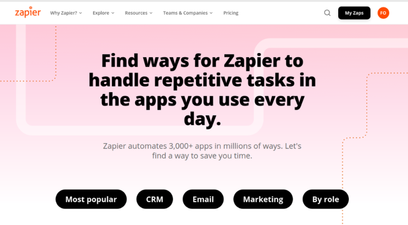 Zapier homepage