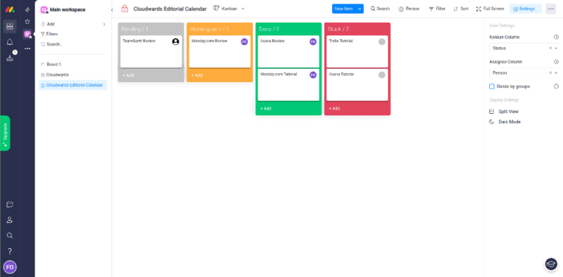 best kanban monday com