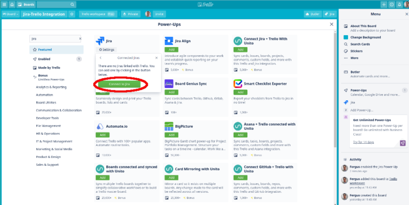 integrate trello jira connect