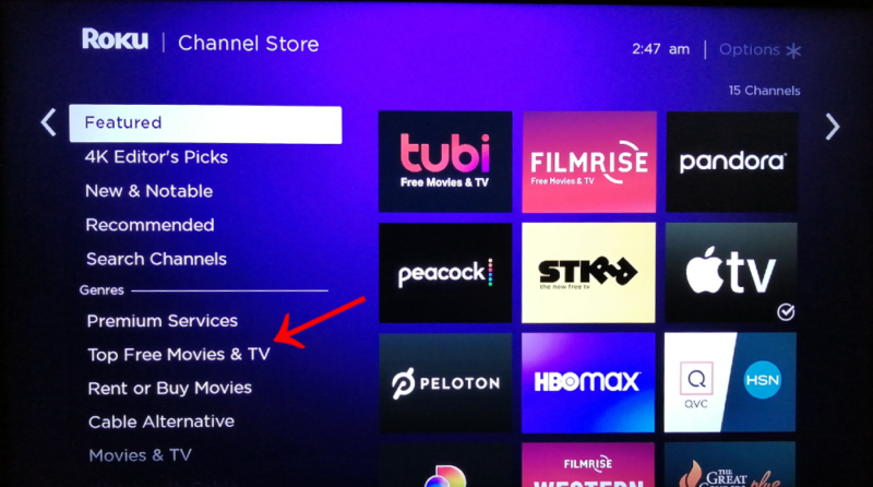 roku free channels top free