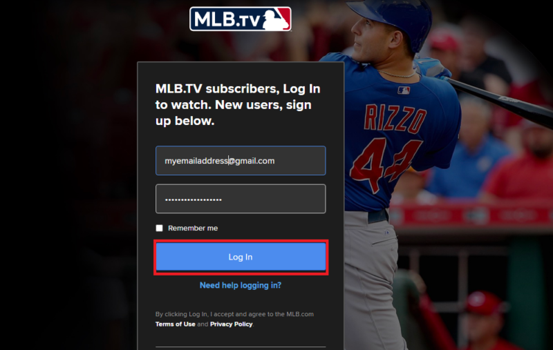 MLB.tv login