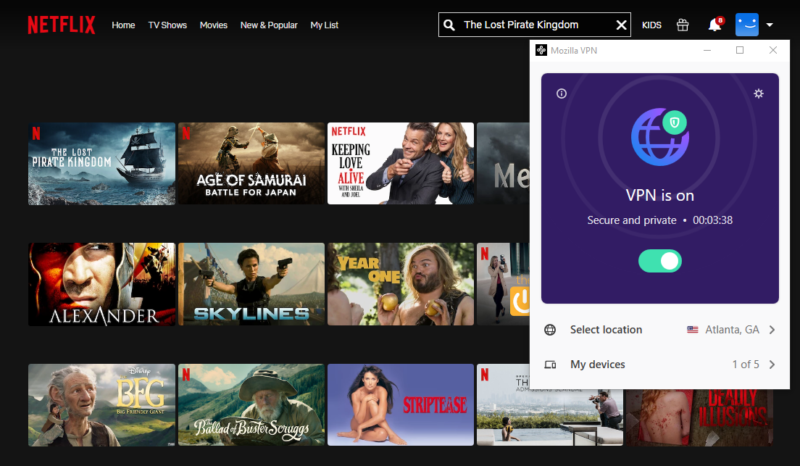 Netflix with Mozilla VPN