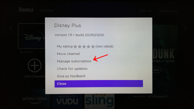 roku lineup manage subscription