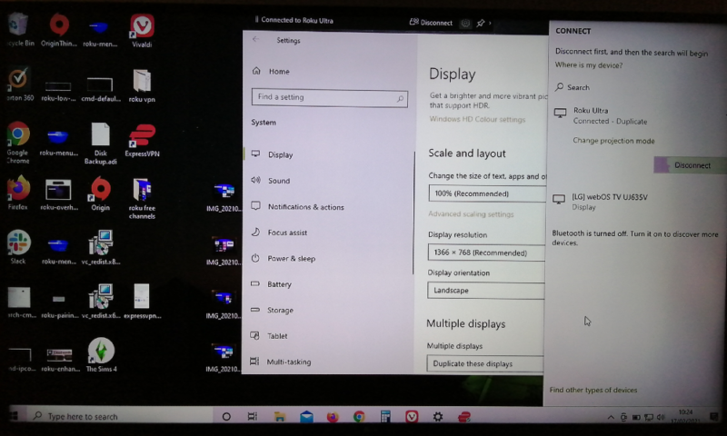 windows 10 mirror to roku mirrored