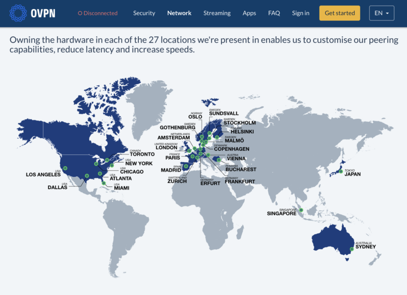 OVPN’s server locations