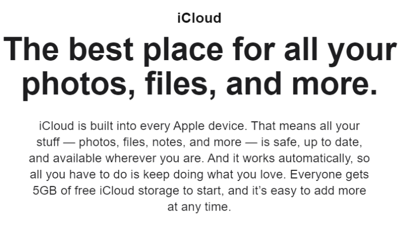 best cloud storage icloud cta