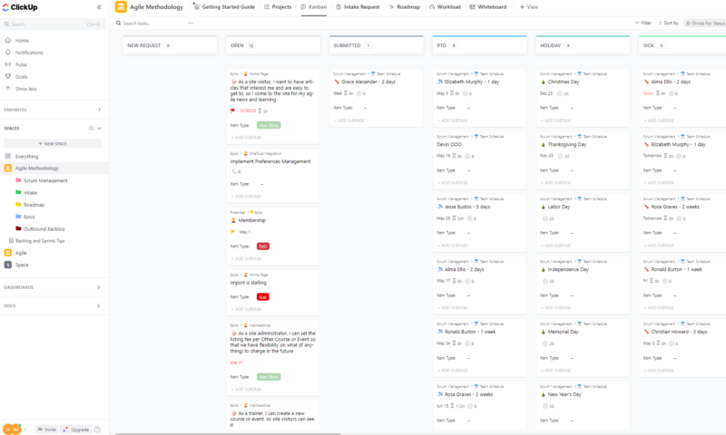 clickup kanban