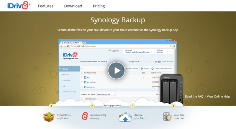 idrive synology backup app