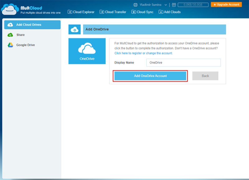 multcloud add onedrive