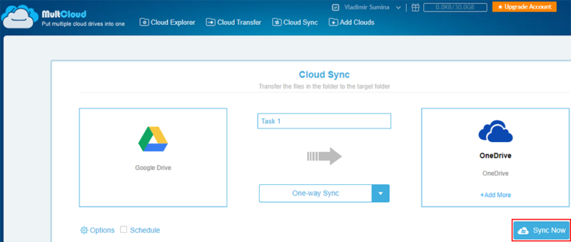 multcloud sync now