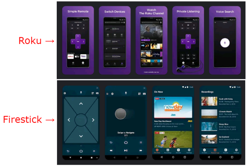 roku vs firestick mobile apps