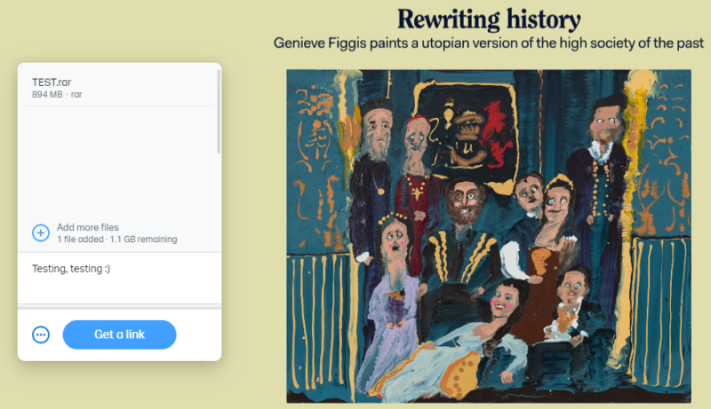 wetransfer get a link