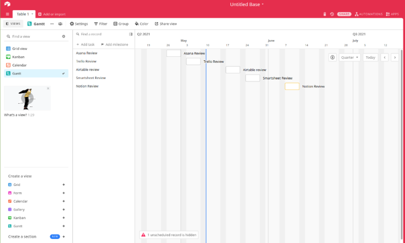 airtable gantt chart