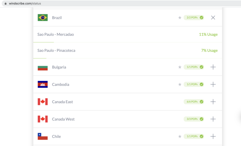 brazil windscribe servers