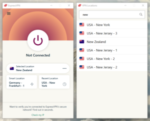 expressvpn-ui-newzealand ExpressVPN server list and desktop app