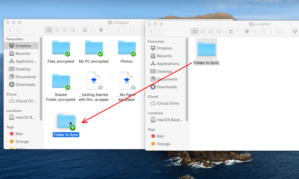 dropbox folder sync for mac